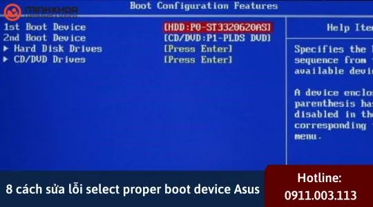Select proper boot device Asus 20
