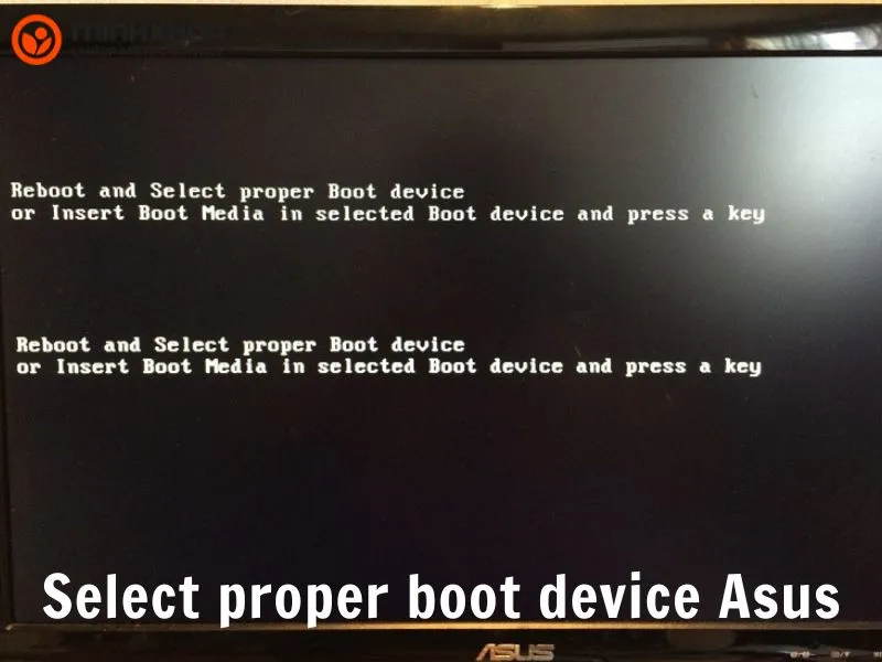Select proper boot device Asus