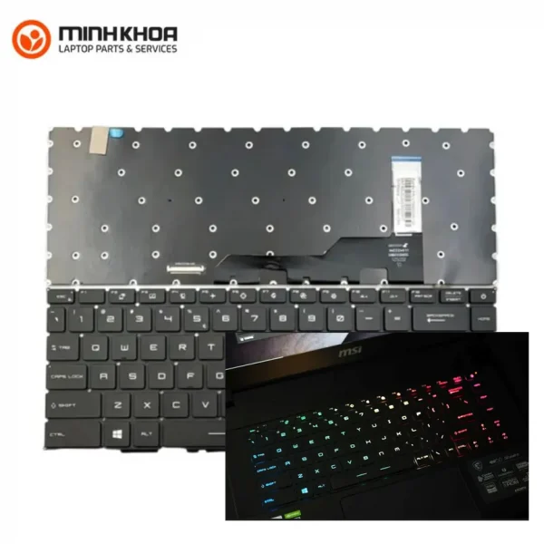 Ban phim laptop zin led 7 mau MSI GE66 GP66 GS66 den chu font lon