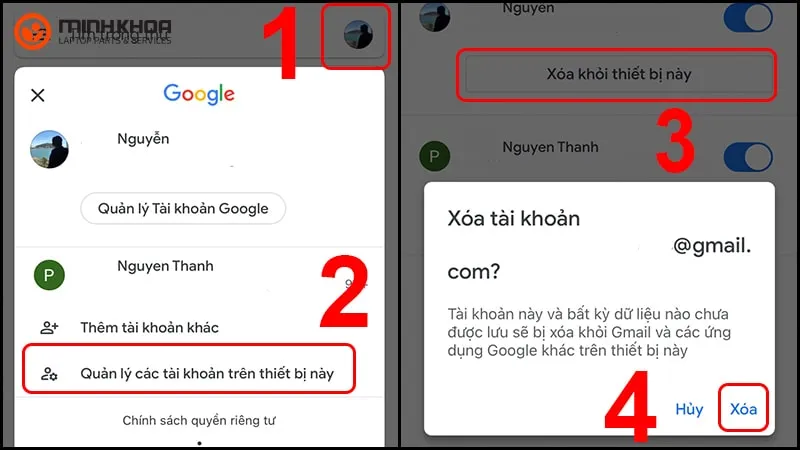 Cach xoa tai khoan Google Android 7