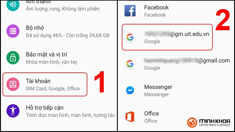 Cach xoa tai khoan Google Android 8