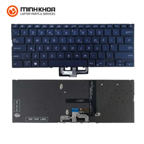 Ban phim led laptop Asus Zenbook UX433 UX433FA UX433FN xanh den