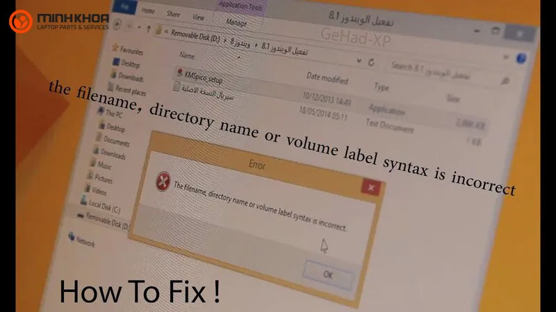 The filename directory name or volume label syntax is incorrect 15