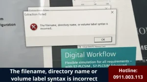 The filename directory name or volume label syntax is incorrect 23