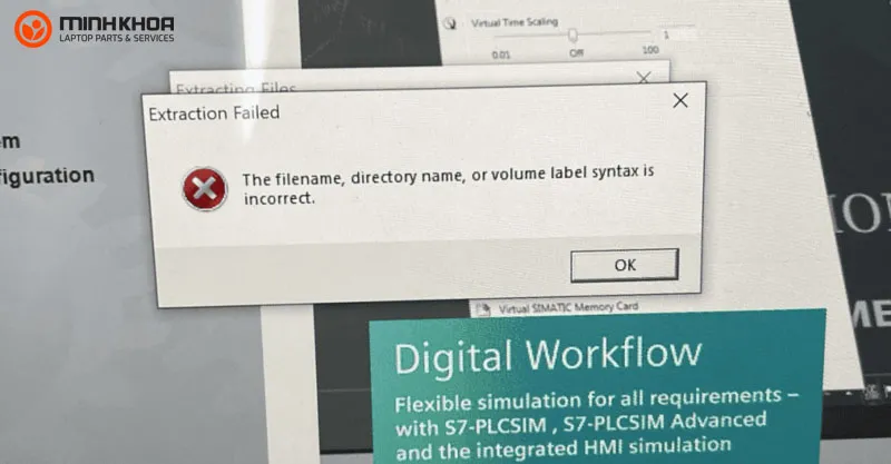 The filename directory name or volume label syntax is incorrect 7