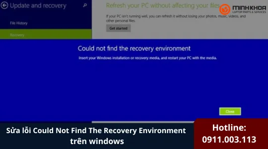 Sua loi Could Not Find The Recovery Environment tren windows 11