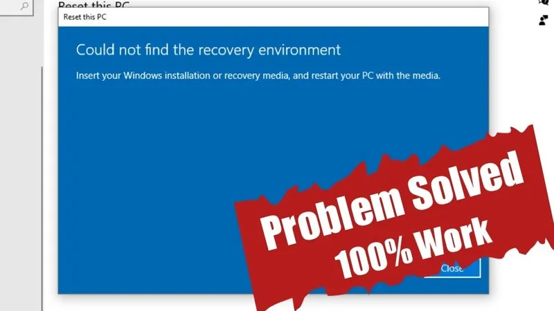 Sua loi Could Not Find The Recovery Environment tren windows 15