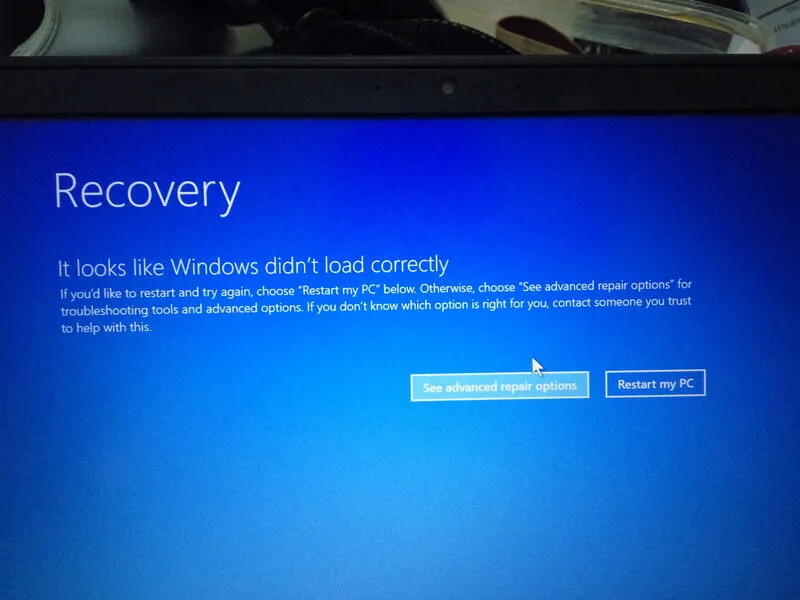 Sua loi Could Not Find The Recovery Environment tren windows 19