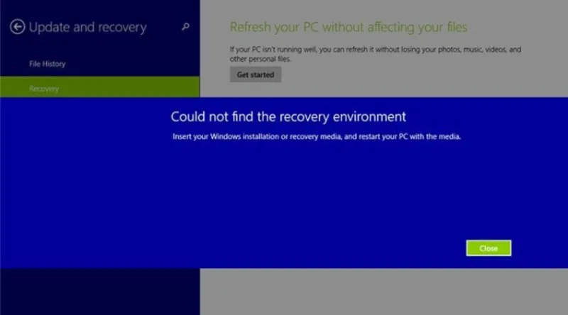 3 cách sửa lỗi Could Not Find The Recovery Environment trên windows 9 Sua loi Could Not Find The Recovery Environment tren windows 5