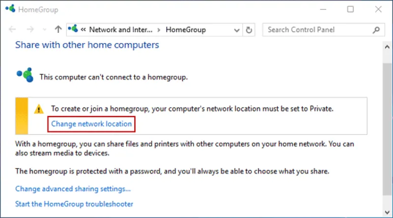 Private to public network windows 10 13