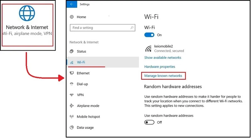 Private to public network windows 10 14