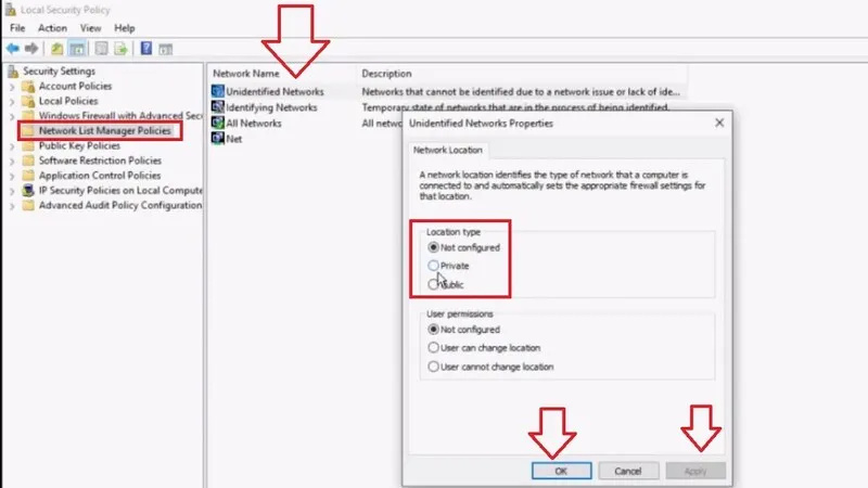 Private to public network windows 10 18