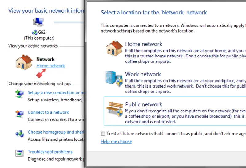 Private to public network windows 10 19