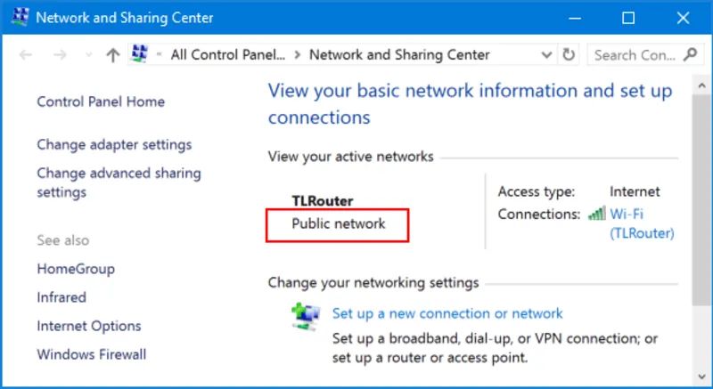 Private to public network windows 10 22