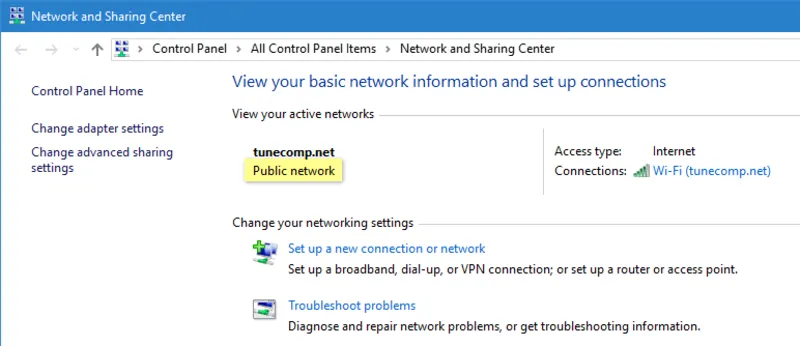 Private to public network windows 10 23