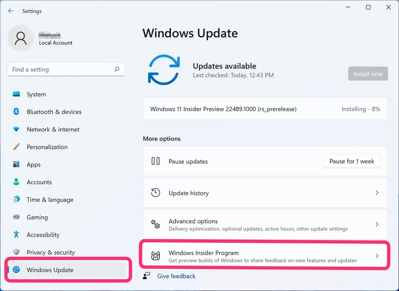 Windows Insider 40