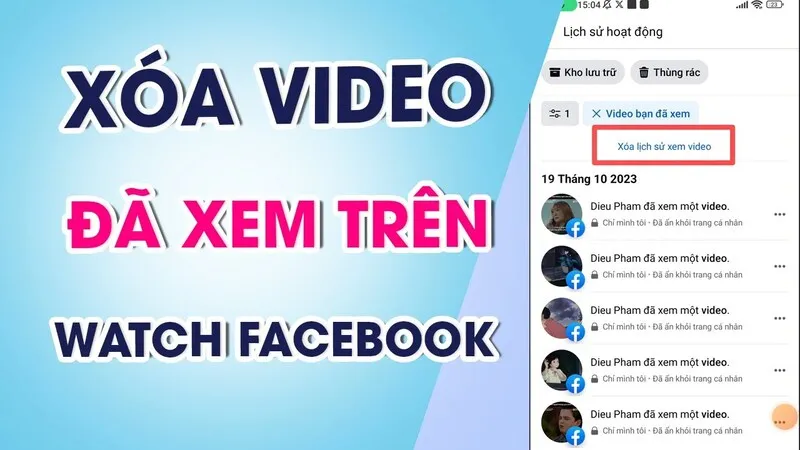 Xoa video da xem tren Watch Facebook tren may tinh 13