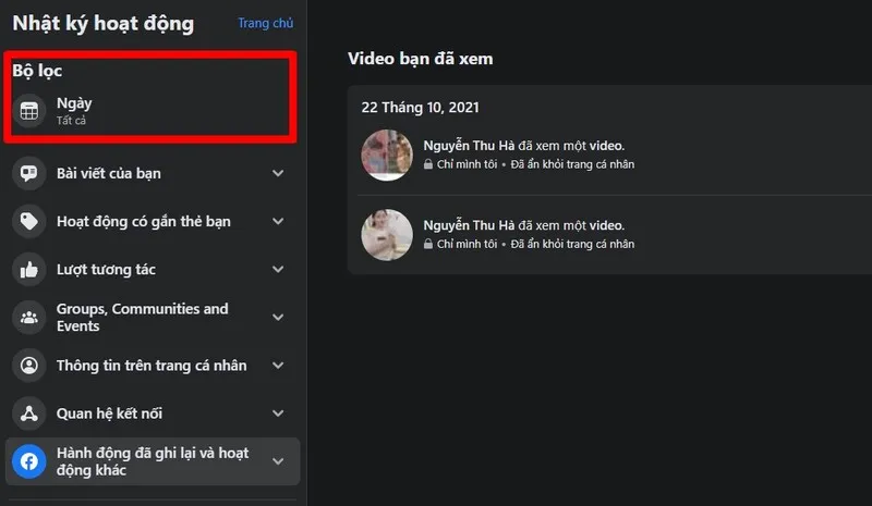 Xoa video da xem tren Watch Facebook tren may tinh 9