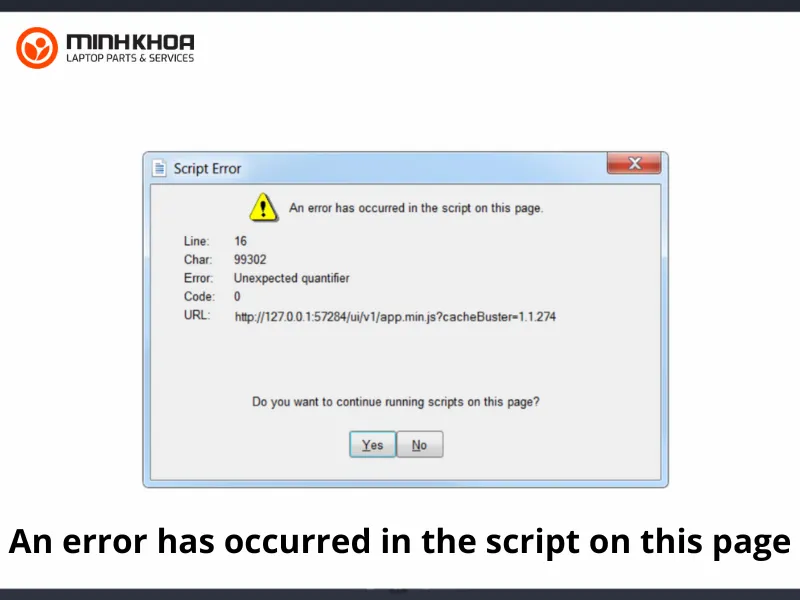 An error has occurred in the script on this page