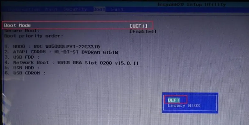 Boot main MSI 16