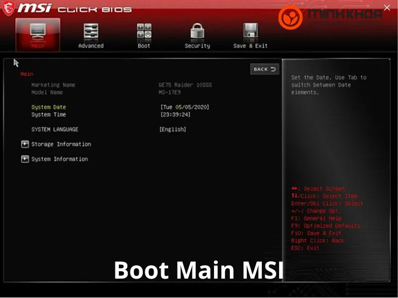 Boot main MSI