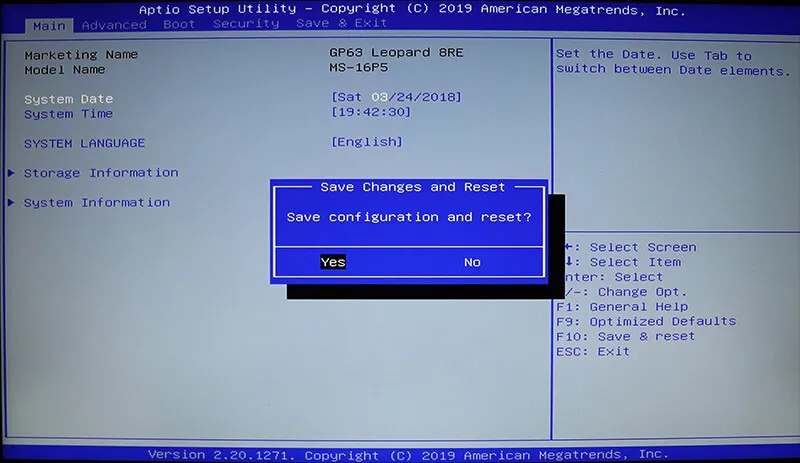 Boot main MSI 9