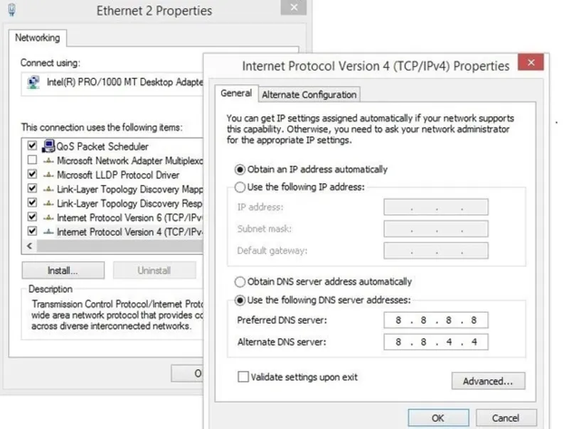 Cách đổi DNS Google IPv6 và IPv4 trên Windows 17 Doi DNS Google IPv6 va IPv4 14