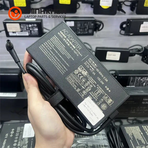 Sạc laptop Asus 20V-7.5A 150W chân thường 5.5x2.5mm Zin (4) Sac laptop Asus 20V 7.5A 150W chan thuong 5.5x2.5mm Zin 4