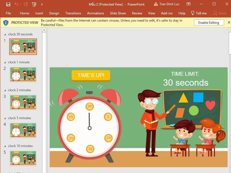 Tai dong ho dem nguoc trong powerpoint co am thanh 13