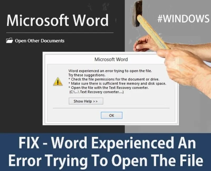 BỎ TÚI 5+ sửa lỗi Word experienced an error trying to open the file 25 Word experienced an error trying to open the file 51