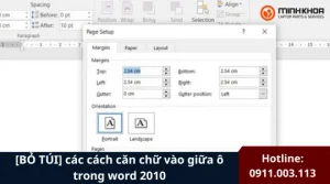 Can chu vao giua o trong word 2010 28