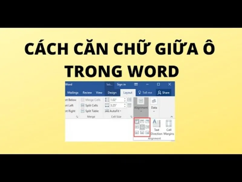 Can chu vao giua o trong word 2010 29