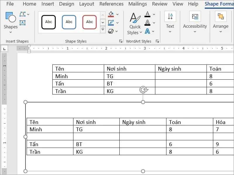 Can chu vao giua o trong word 2010 38