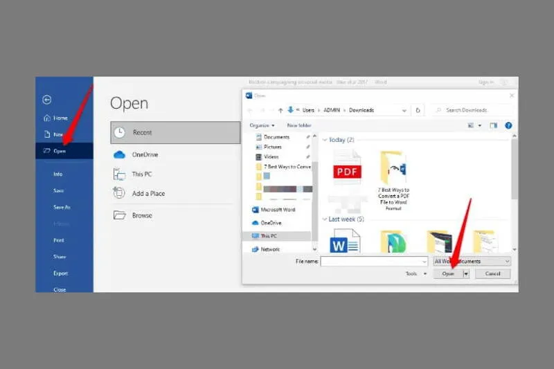 Chuyen file PDF thanh file word 2