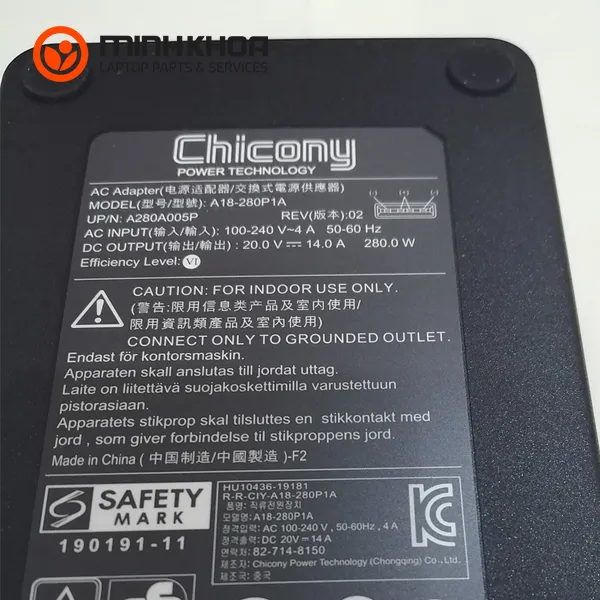 Sac laptop MSI 20V 14A 280W USB mini 3