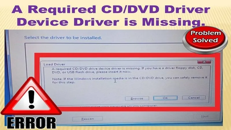 Cách sửa lỗi CD/ DVD drive device driver is missing khi cài Win 7, 8, 10 cho laptop 4 CD DVD drive device driver is missing 15
