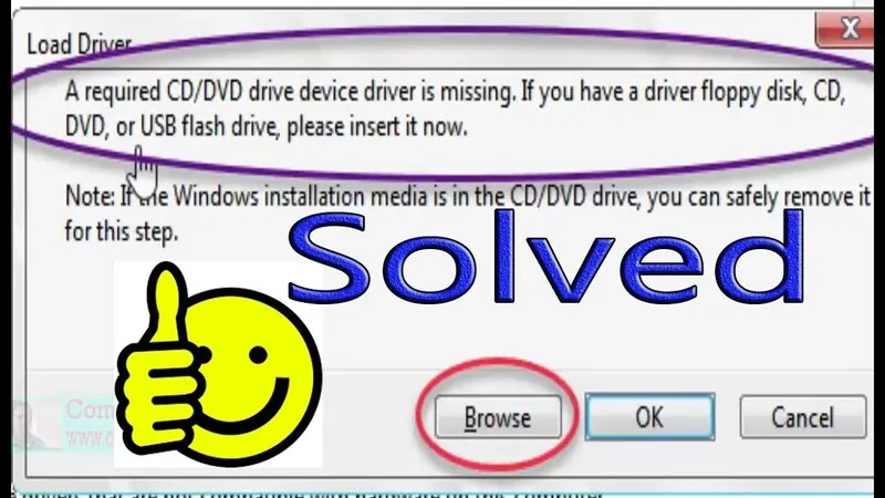 Cách sửa lỗi CD/ DVD drive device driver is missing khi cài Win 7, 8, 10 cho laptop 14 CD DVD drive device driver is missing 16