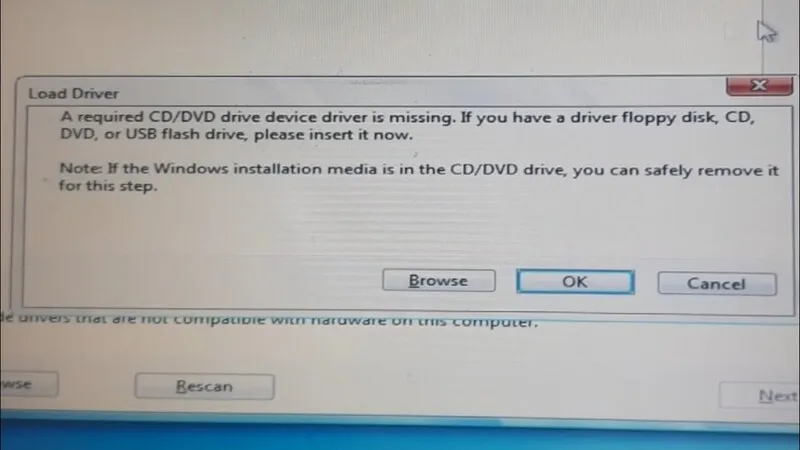 Cách sửa lỗi CD/ DVD drive device driver is missing khi cài Win 7, 8, 10 cho laptop 10 CD DVD drive device driver is missing 19