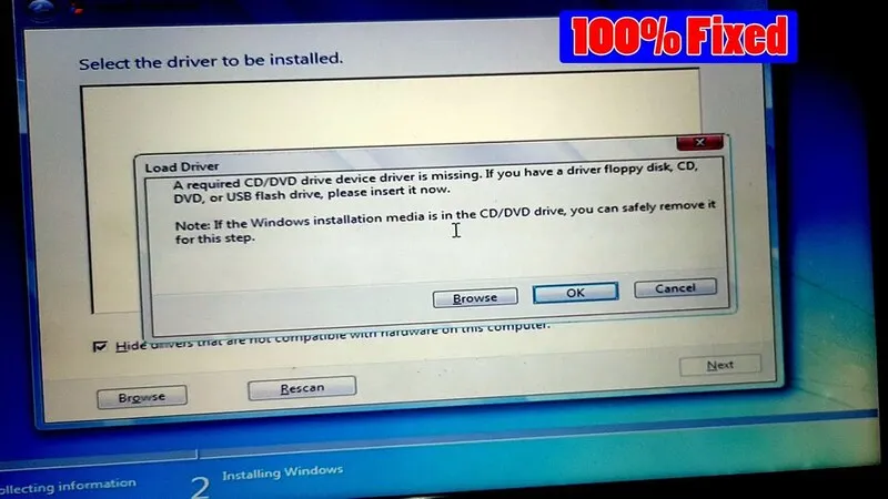 Cách sửa lỗi CD/ DVD drive device driver is missing khi cài Win 7, 8, 10 cho laptop 13 CD DVD drive device driver is missing 22