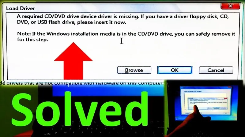 Cách sửa lỗi CD/ DVD drive device driver is missing khi cài Win 7, 8, 10 cho laptop 16 CD DVD drive device driver is missing 8