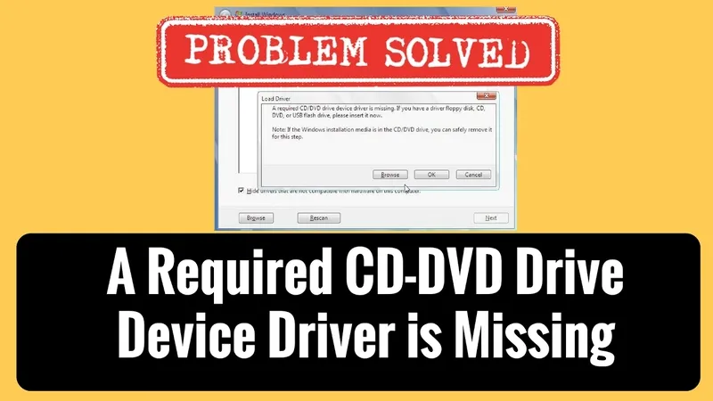 Cách sửa lỗi CD/ DVD drive device driver is missing khi cài Win 7, 8, 10 cho laptop 2 CD DVD drive device driver is missing 9