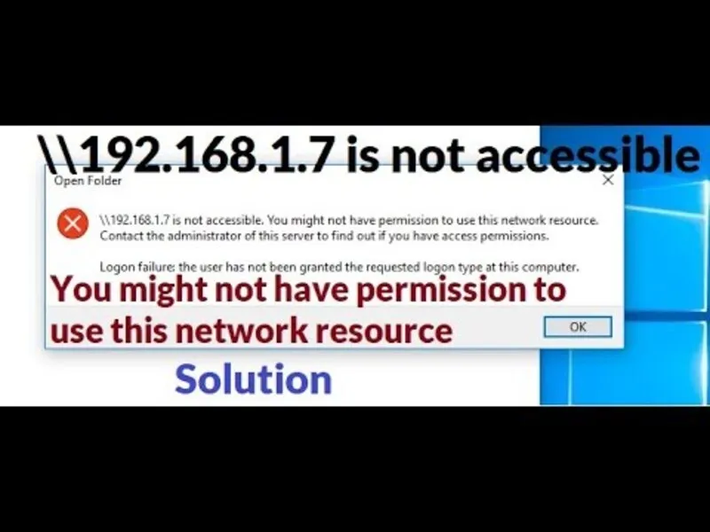 Loi you might not have permission to use this network resource 19