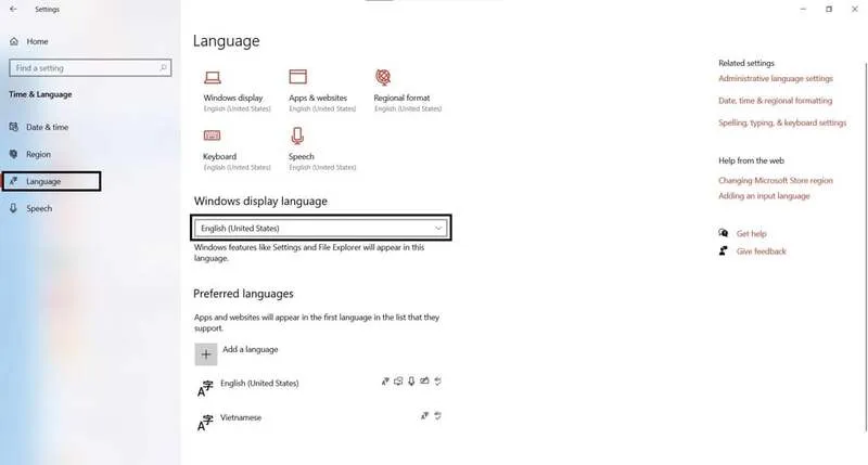 Thay doi ngon ngu win 10 5