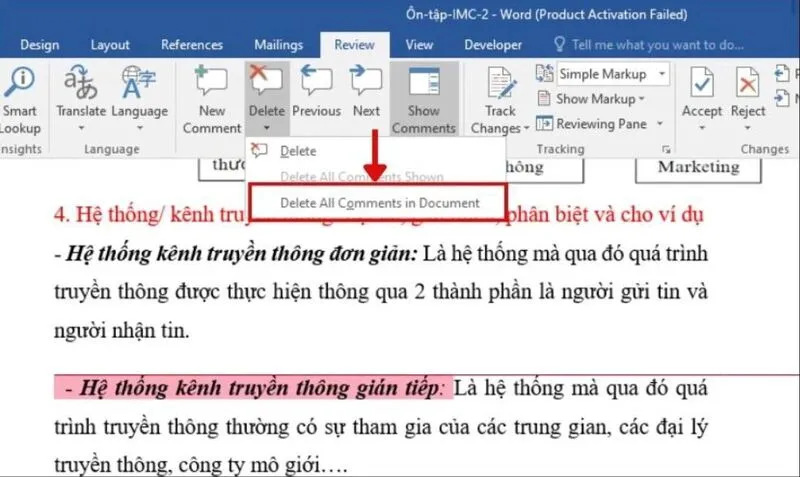 Cach tat comment trong word 4