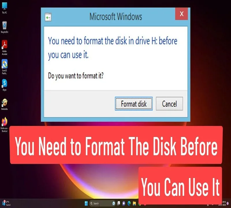 Loi You need to format the disk in drive before you can use it 14