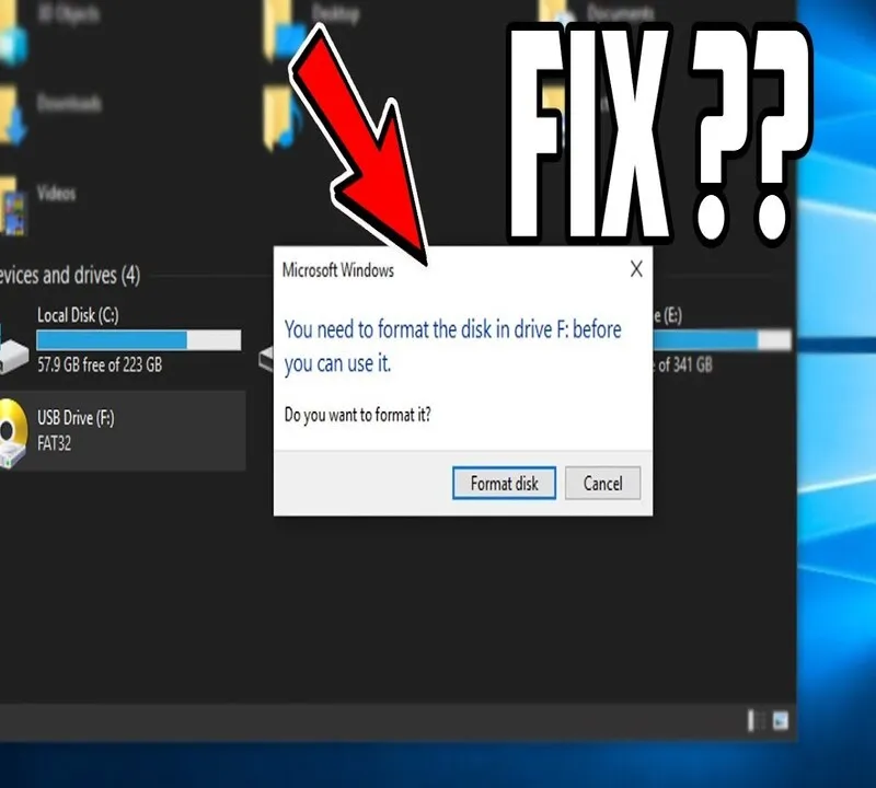 Loi You need to format the disk in drive before you can use it 15