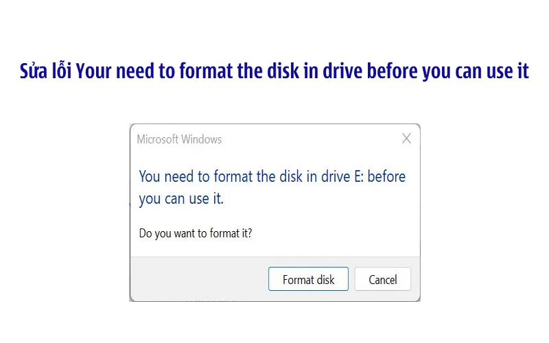 Loi You need to format the disk in drive before you can use it 24