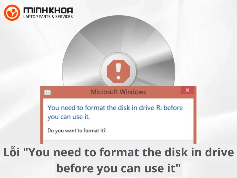 Lỗi You need to format the disk in drive before you can use it