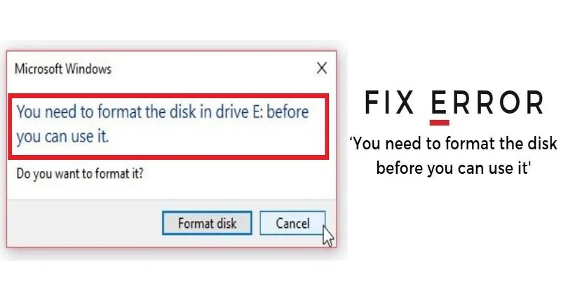 Loi You need to format the disk in drive before you can use it 8
