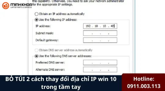 Thay doi dia chi IP win 10 7